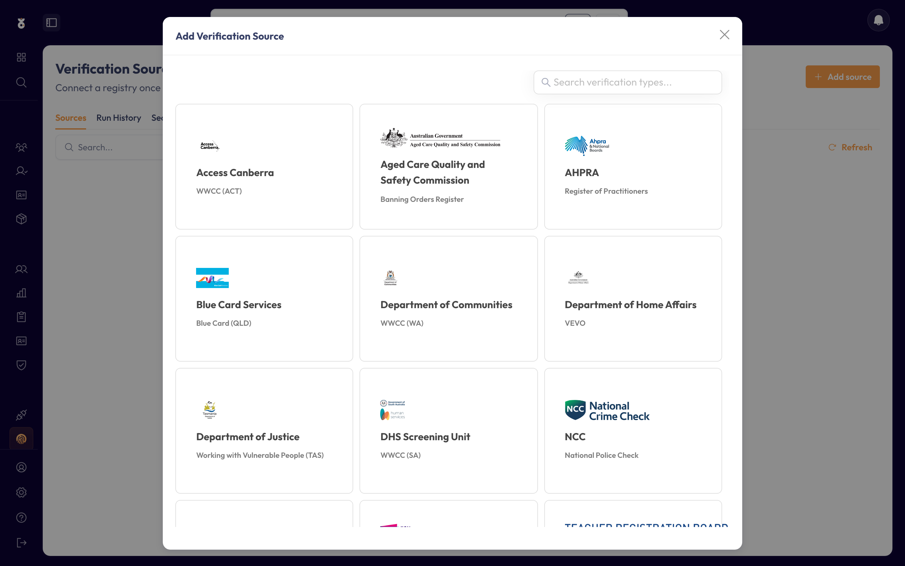 Choosing the Services Victoria registry