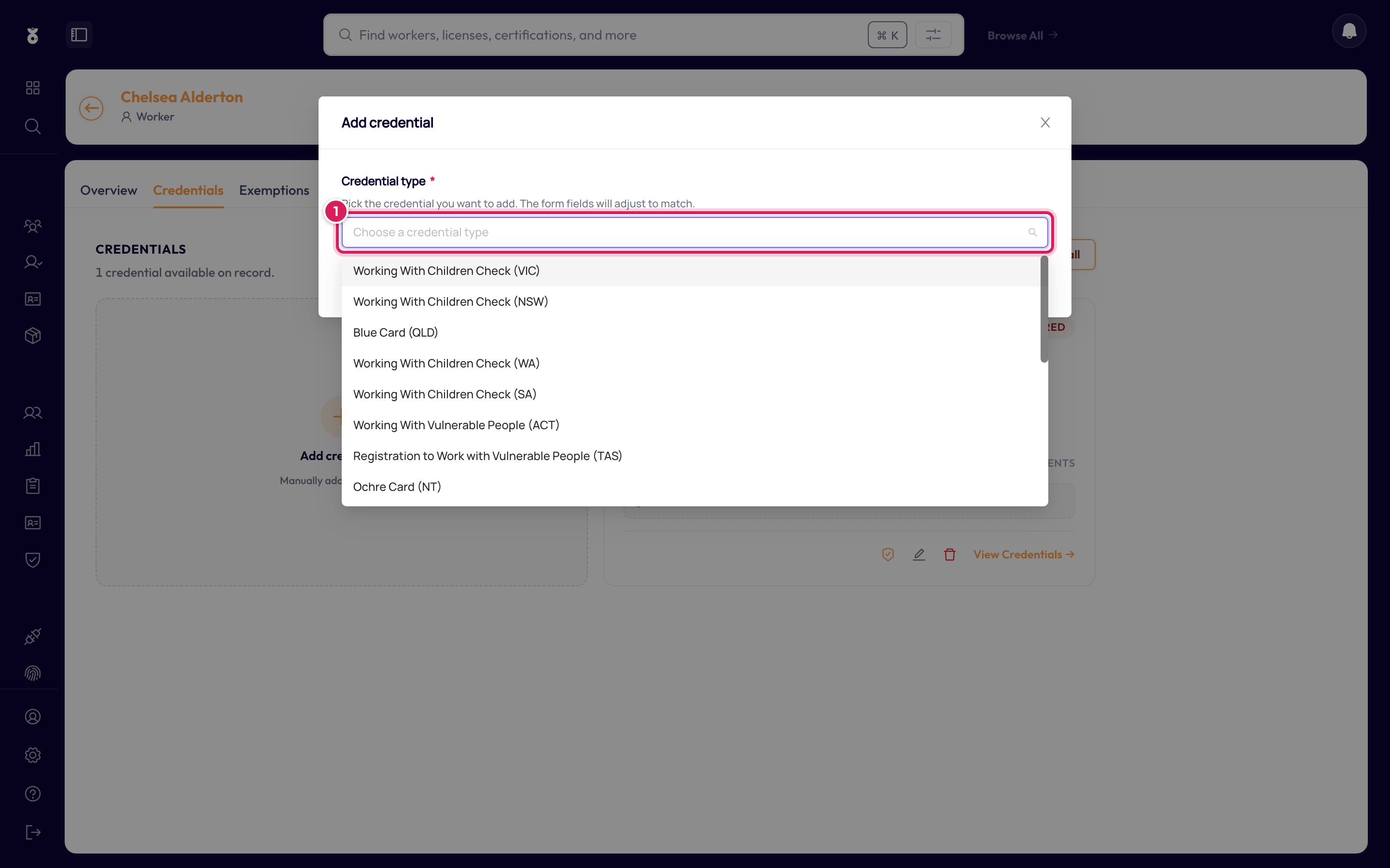 Choosing a credential type